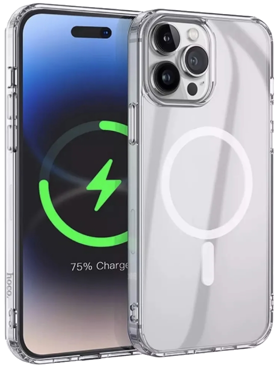 Чехол накладка силиконовый HOCO Premium c поддержкой MagSafe противоударный для Apple iPhone 16 Pro Max (прозрачный) Чехол накладка силиконовый HOCO Premium c поддержкой MagSafe противоударный для Apple iPhone 16 Pro Max (прозрачный)