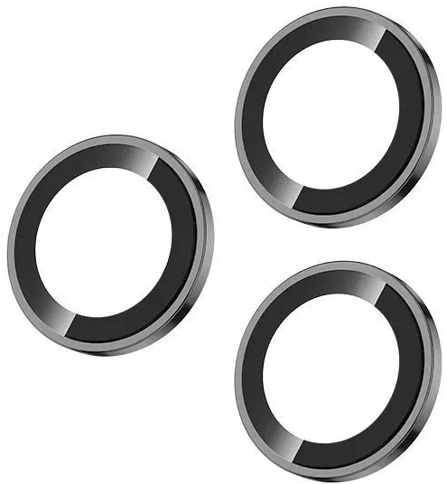 Защитное стекло линзы на камеру Remax для iPhone 16 Pro/16 Pro Max (рамка серебряная)