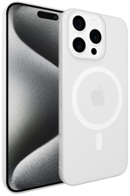 Чехол тонкий накладка Gurdini Slim Series c поддержкой MagSafe для Apple iPhone 16 Pro Max (белый)