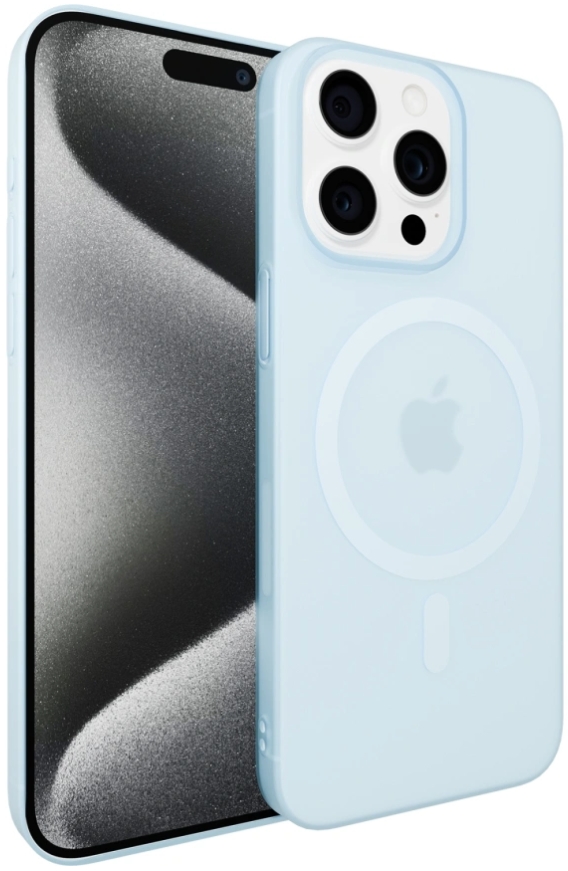 Чехол тонкий накладка Gurdini Slim Series c поддержкой MagSafe для Apple iPhone 16 Pro Max (голубой) Чехол тонкий накладка Gurdini Slim Series c поддержкой MagSafe для Apple iPhone 16 Pro Max (голубой)