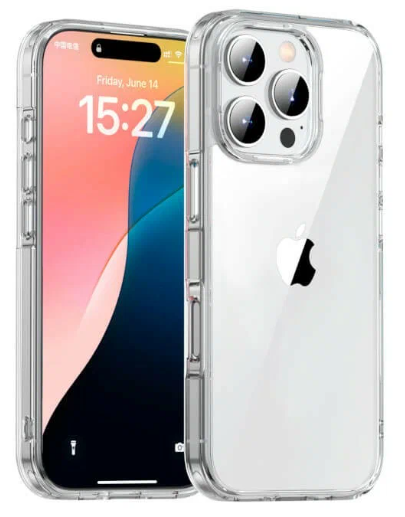 Чехол плотный накладка Gurdini Alba Series Protective с для iPhone 16 Pro Max (прозрачный)