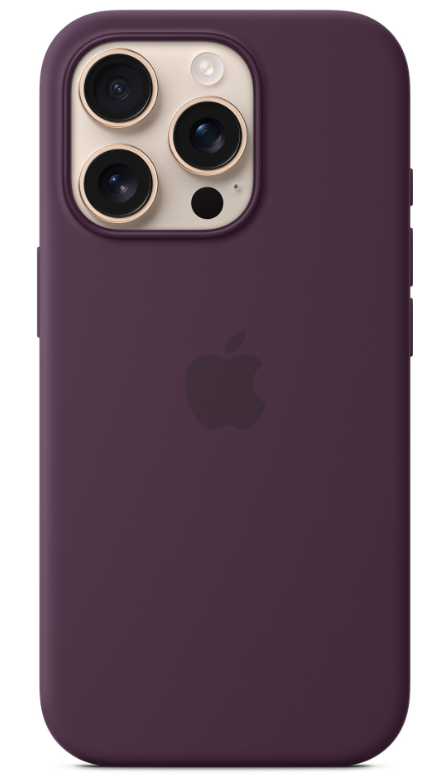 Чехол клип-кейс силиконовый Apple Silicone Case MagSafe для iPhone 16 Pro, цвет Plum, Сливовый (MYYM3)