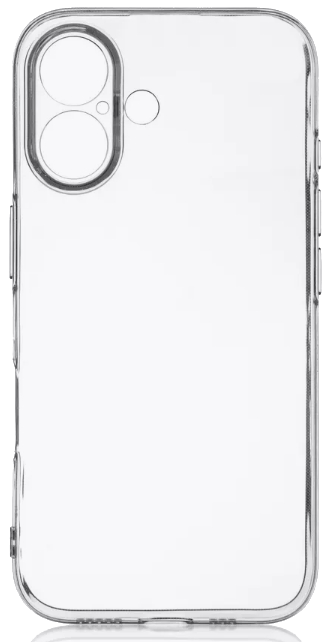 Чехол накладка силиконовый CTI для iPhone 16 Plus с защитой объектива камеры (прозрачный)