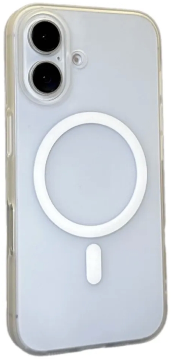 Чехол тонкий накладка Gurdini Slim Series c поддержкой MagSafe для Apple iPhone 16 (белый)