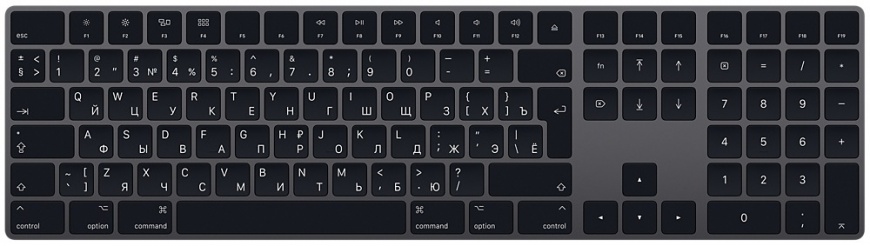Клавиатура беспроводная Apple Magic Keyboard с русской раскладкой MRMH2RS/A (серый космос)