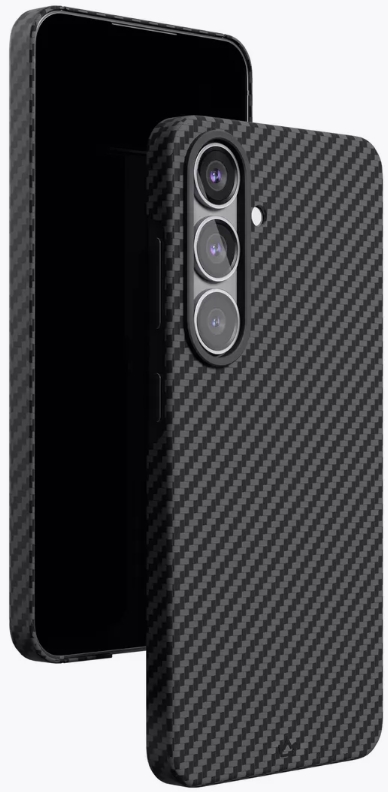 Чехол ультратонкий кевларовый VLP Kevlar Case с поддержкой MagSafe для Samsung S25 (черный)