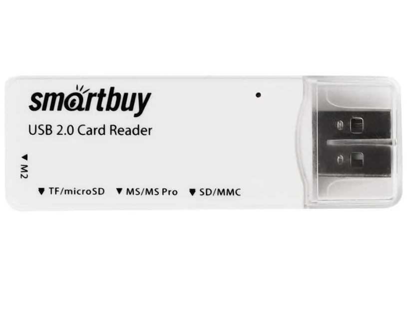 Картридер Smartbuy SBR-749-W USB 2.0 SD/microSD/MS/M2 (белый)