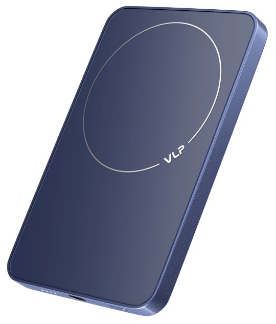 Металлический Внешний аккумулятор VLP Diamond Energy с поддержкой Magsafe  Qi2/SSB 5000mAh/3A/USB-C/CCC (темно-синий)