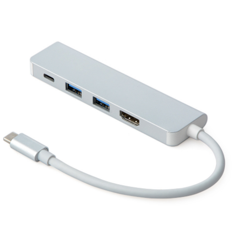 Переходник Kucipa type-c hdmi 4 in 1 adapter (HDMI/2xUSB 3.0/USB-C) (серебро)