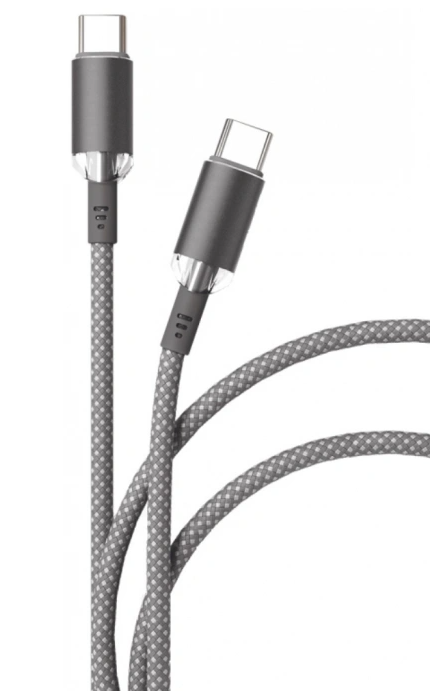 Кабель из износостойкой нейлоновой оплетки VLP Diamond Cable Type-C - Type-C 60W 1.2 метр (темно-серый) Кабель из износостойкой нейлоновой оплетки VLP Diamond Cable Type-C - Type-C 60W 1.2 метр (темно-серый)