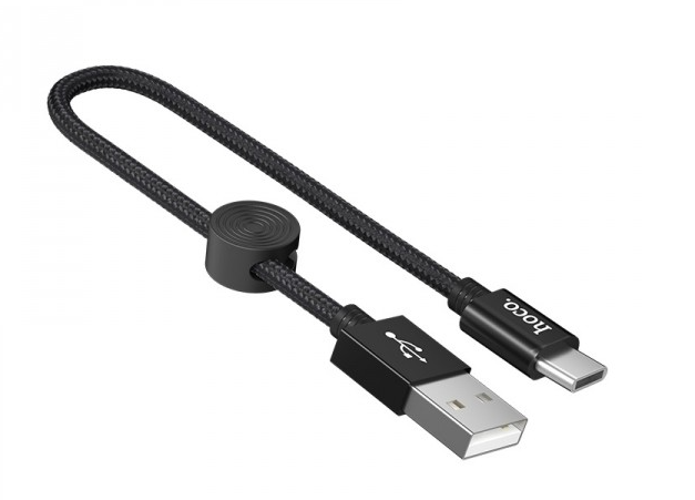 Кабель короткий Hoco X35 Type-C USB 0,25 метра (черный)