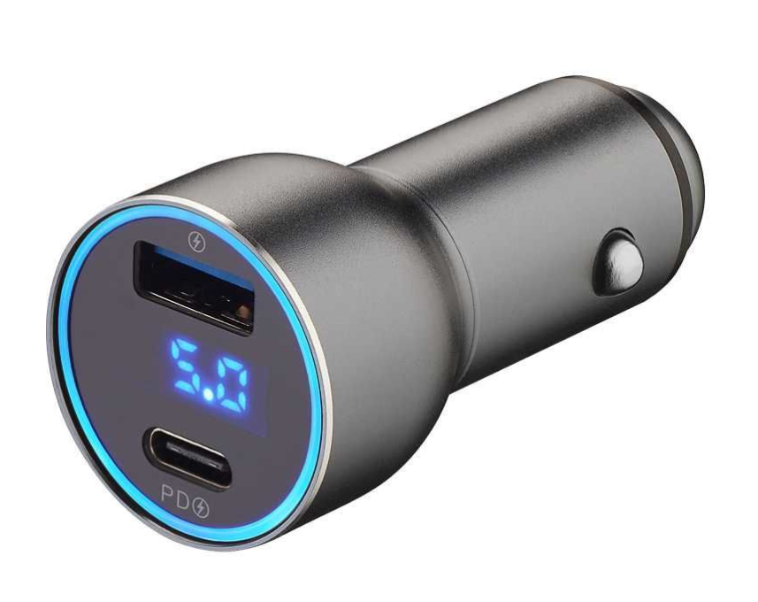 Автомобильное зарядное устройство быстрое Deppa (11294) USB-C+USB A/QC 3.0/PD/дисплей/36Вт