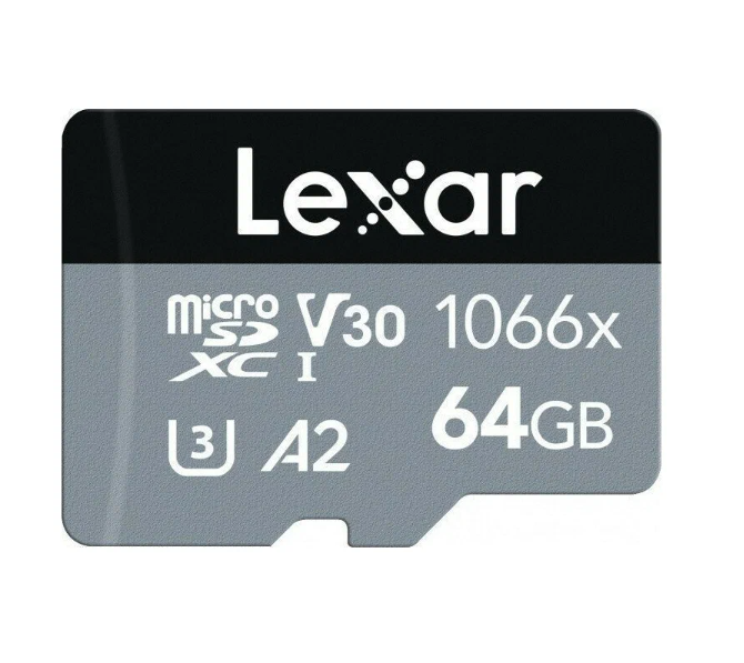 Карта памяти micro SDXC 64Gb Lexar Professional 1066x UHS-I U3 V30 A2 + ADP (160/70 MB/s) LMS1066064G-BNNNC