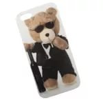 Чехол клип кейс  силиконовый Медведь Тэд Пьяница для iPhone 6/6S (белый)