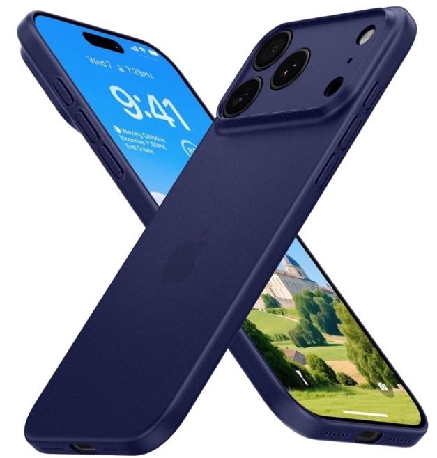 Чехол тонкий накладка Gurdini Super Slim 0.3 mm для Apple iPhone 17 Pro Max (темно синий)