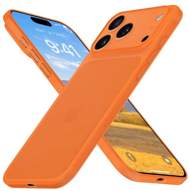 Чехол тонкий накладка Gurdini Super Slim 0.3 mm для Apple iPhone 17 Pro Max (оранжевый)