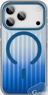 Чехол накладка Gurdini Ocean Case с поддержкой MagSafe для iPhone 17 Pro Max (Прозрачный, синий)