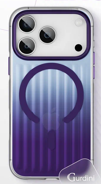 Чехол накладка Gurdini Ocean Case с поддержкой MagSafe для iPhone 17 Pro Max (Прозрачный, фиолетовый)