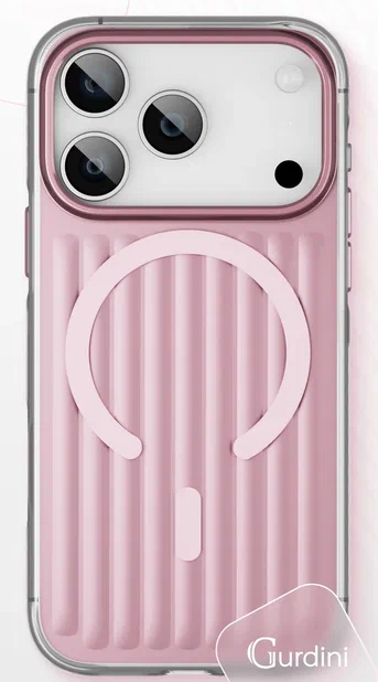 Чехол накладка Gurdini Ocean Case с поддержкой MagSafe для iPhone 17 Pro Max (Metalic, розовый)