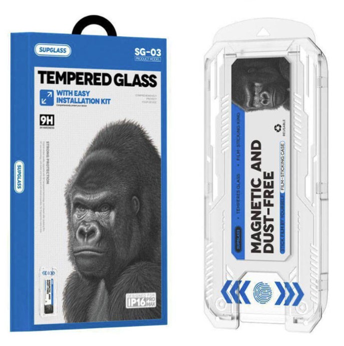 Защитное стекло SUPGLASS Premium на iPhone 17 Pro Max / 16 Pro Max с легкой установкой (Апликатор) прозрачное Защитное стекло SUPGLASS Premium на iPhone 17 Pro Max / 16 Pro Max с легкой установкой (Апликатор) прозрачное