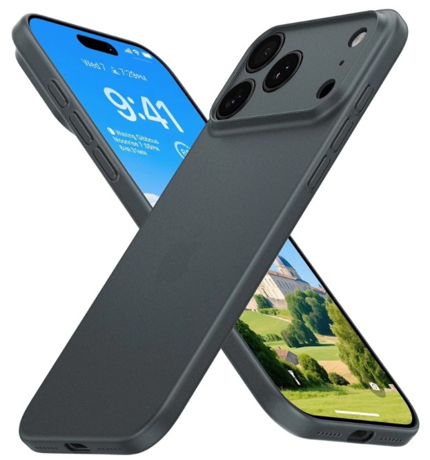 Чехол тонкий накладка Gurdini Super Slim 0.3 mm для Apple iPhone 17 Pro (серый)