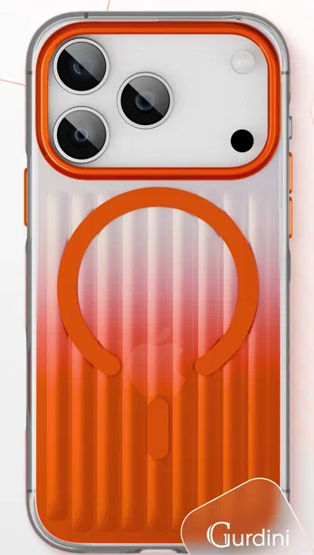Чехол накладка Gurdini Ocean Case с поддержкой MagSafe для iPhone 17 Pro (прозрачный, оранжевый)