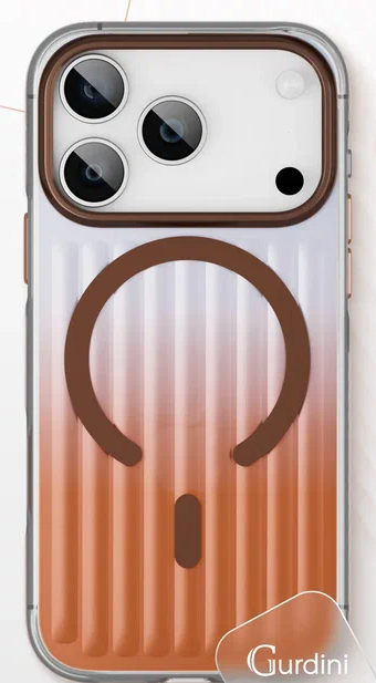 Чехол накладка Gurdini Ocean Case с поддержкой MagSafe для iPhone 17 Pro (прозрачный, бронзовый)