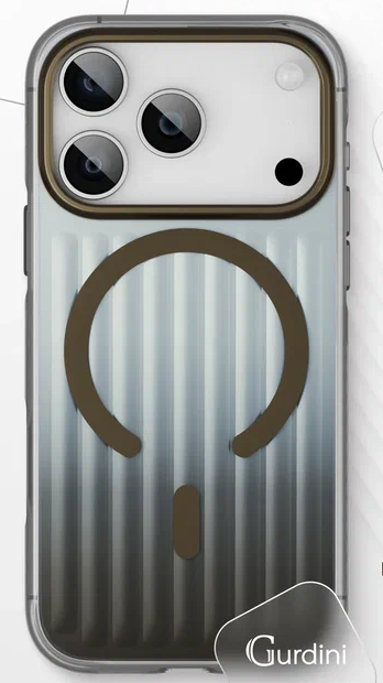 Чехол накладка Gurdini Ocean Case с поддержкой MagSafe для iPhone 17 Pro (прозрачный, серый)