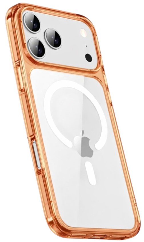 Чехол накладка Gurdini Alba с поддержкой Magsafe для iPhone 17 Pro (оранжевый)