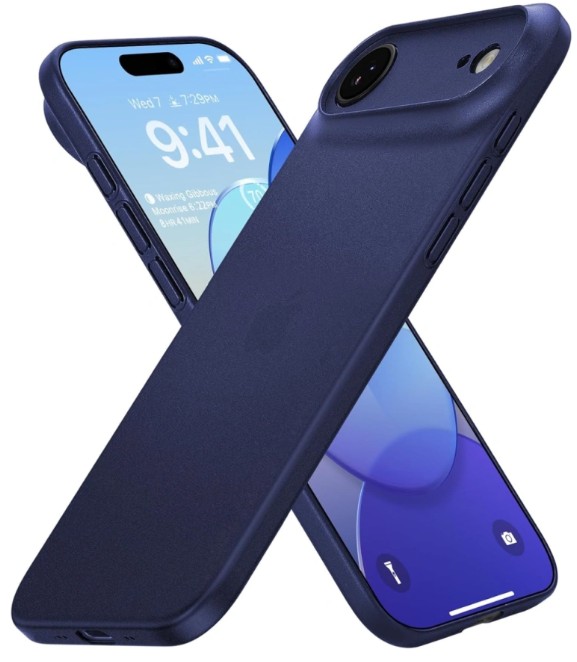 Чехол тонкий накладка Gurdini Super Slim 0.3 mm для Apple iPhone 17 Air (темно синий)