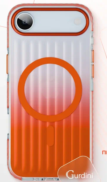 Чехол накладка Gurdini Ocean Case с поддержкой MagSafe для iPhone Air (прозрачный, оранжевый)