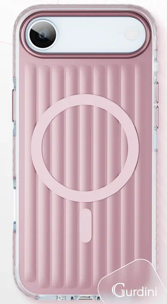 Чехол накладка Gurdini Ocean Case с поддержкой MagSafe для iPhone Air (Metalic, розовый)