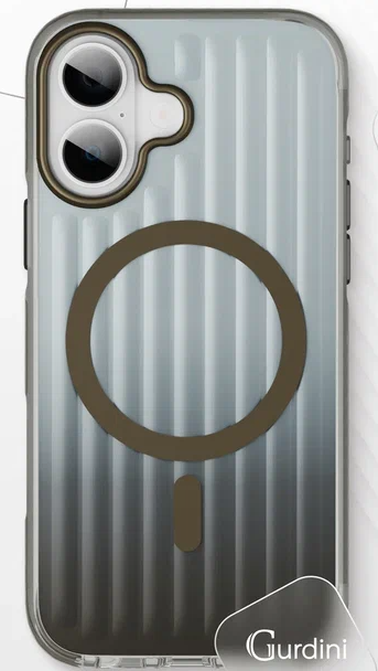 Чехол накладка Gurdini Ocean Case с поддержкой MagSafe для iPhone 17 (прозрачный, серый)