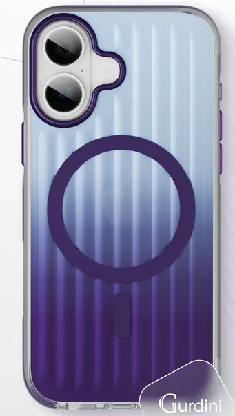 Чехол накладка Gurdini Ocean Case с поддержкой MagSafe для iPhone 17 (прозрачный, фиолетовый)