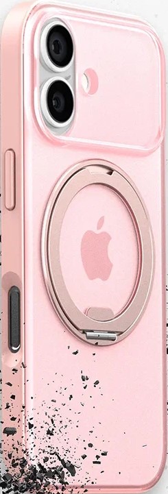 Чехол противоударный с подставкой Gurdini Stand Case 360° для iPhone 17 (розовый)