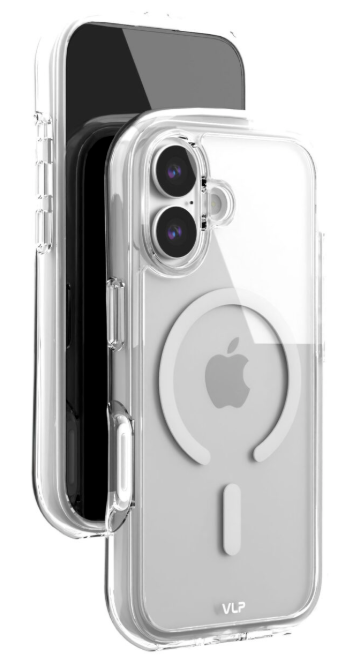 Чехол противоударный VLP  Bubble Case с поддержкой MagSafe для iPhone 17 (прозрачный, белый)