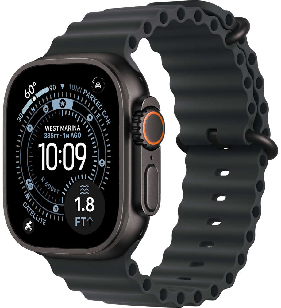 Часы Apple Watch Ultra 3 2025 Cellular, 49 мм, корпус из титана чёрного цвета, ремешок Ocean чёрного цвета (MF0J4)
