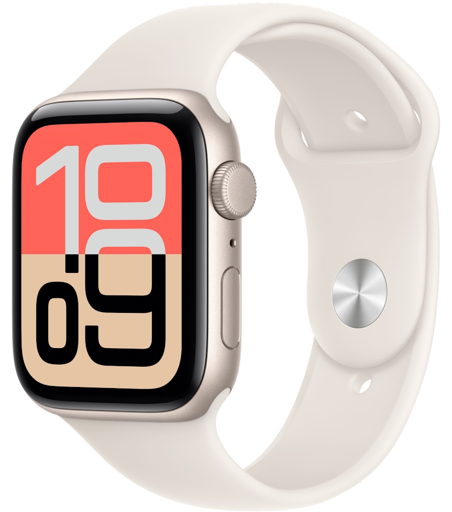 Часы Apple Watch SE 3 2025, 44 мм, корпус из алюминия цвета «сияющая звезда», спортивный ремешок цвета «сияющая звезда», размер M/L (MEHJ4) Часы Apple Watch SE 3 2025, 44 мм, корпус из алюминия цвета «сияющая звезда», спортивный ремешок цвета «сияющая звезда», размер M/L (MEHJ4)