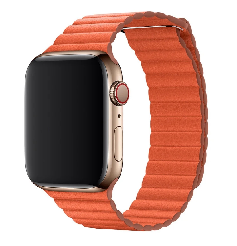 Кожаный ремешок CTI оранжевого цвета для Apple Watch 38/40 мм
