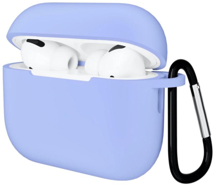 Чехол для AirPods Pro 3 Gurdini прорезиненный soft touch с карабином (сиреневый)