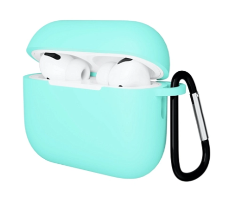 Чехол для AirPods Pro 3 Gurdini прорезиненный soft touch с карабином (мятный)