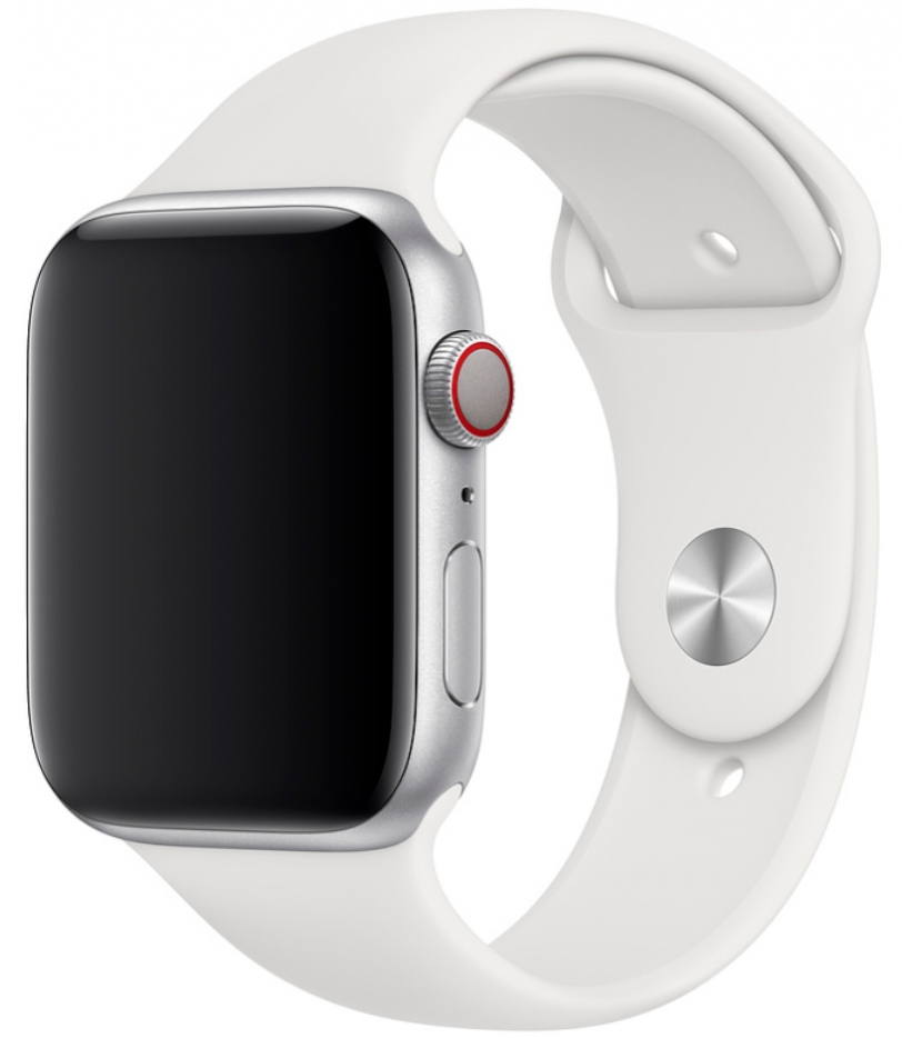 Ремешок Apple Watch 44мм, размеры M/L, спортивный, белый (MTPK2)
