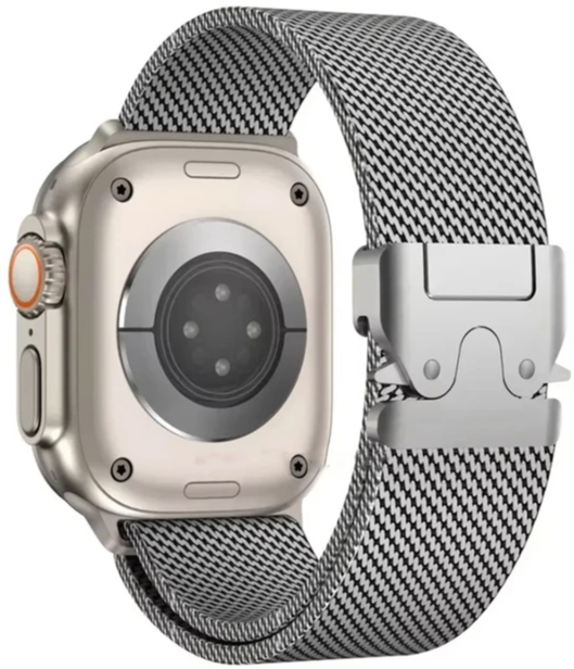 Сетчатый браслет Gurdini Titanium Milanese Loop для Apple Watch 44/45/46/49 мм Natural (бежевый)