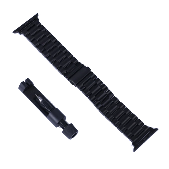 Блочный браслет Gurdini Classic Metal Series для Apple Watch 44/45/46/49 мм Black (черный)