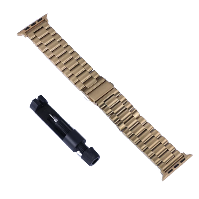 Блочный браслет Gurdini Classic Metal Series для Apple Watch 44/45/46/49 мм Gold (золотой)