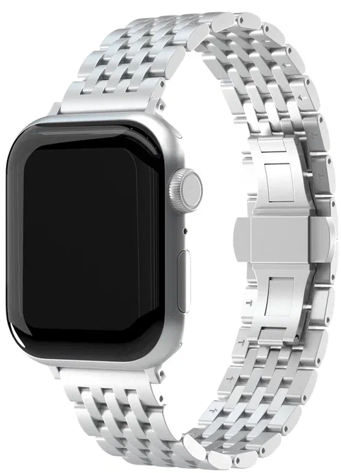 Ремешок из нержавеющей стали VLP Stark Band для Apple Watch 42/44/45 мм (серебристый)