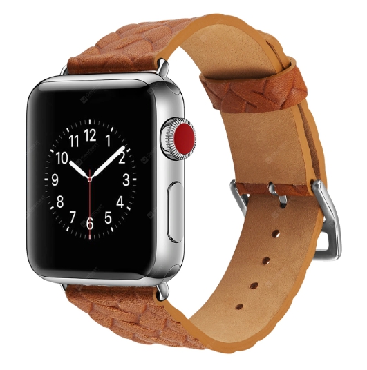 Ремешок плетеный узор CTI для Apple Watch 42/44 (светло-коричневый)