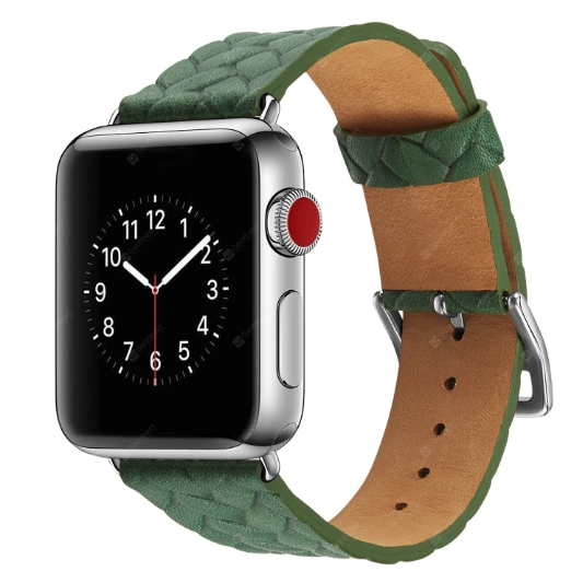 Ремешок плетеный узор CTI для Apple Watch 42/44 (зелёный)
