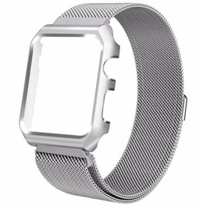 Сетчатый браслет и защита корпуса CTI для Apple Watch 42/44 мм (серебро)