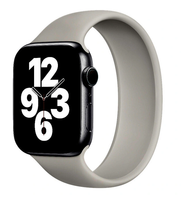 Силиконовый ремешок Монобраслет для Apple Watch 42/44 размер M (серый)